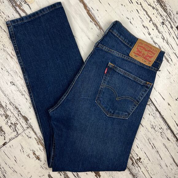Levi’s 505 jeans men’s 34x30 Regular Straight Mid Rise dark wash Stretch - Picture 1 of 7